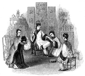 Kinesiske jomfruer som gråter med en brud, 1847