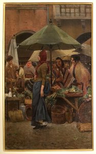 Piazza delle Erbe 1892 (olje på lerret)