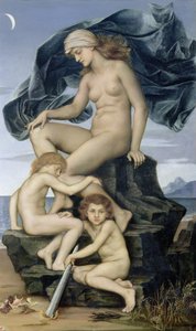 Søvn og død, nattens barn, 1883 av Evelyn De Morgan