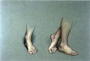 Study of Feet (pastell på papir) av Evelyn De Morgan