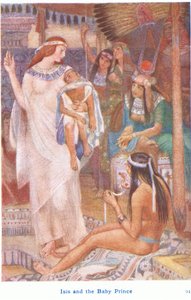 Isis og babyprinsen (farge litho) av Evelyn Paul