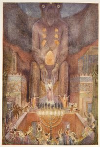 Sacrificing to Bel, frontispice fra "Myths and Legends of Babylonia and Assyria" av Lewis Spence av Evelyn Paul