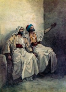 Paul og Silas glade i fengsel (farge litho)
