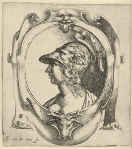 Byste av ung kvinne med hjelm av Everard Crynsz. van der Maes