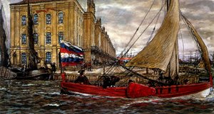 Båt ved havn 1906 (maleri)