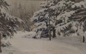 Vinter på øyene St. Petersburg, 1912 av Evgeni Ivanovich Stolitsa
