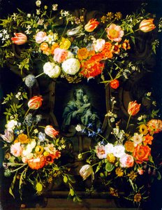 Madonna omgitt av blomster, 1662