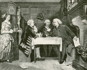 Johnson, Goldsmith og Boswell på Mitre Tavern