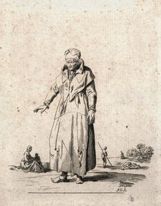 Bondekvinne (gravering) av F.D.B. Monogrammist