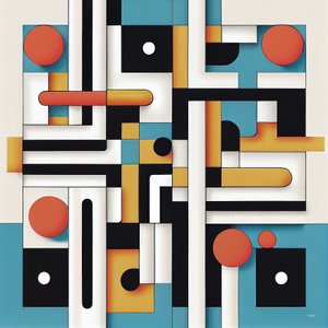 Canvas veggdekor i en minimalistisk og postmoderne interiørstil av F. Abderrahim