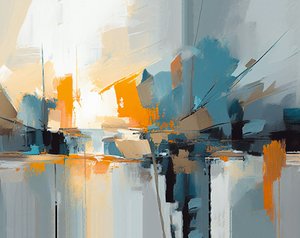 Moderne oljemalerikomposisjon teksturabstraksjon, veggkunsttrykk av F. Abderrahim