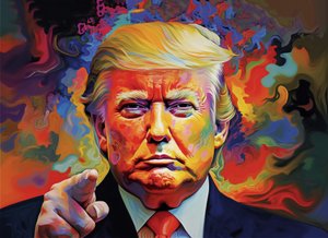 Donald Trump Portrettmaleri til salgs, veggkunsttrykk og innrammet kunst