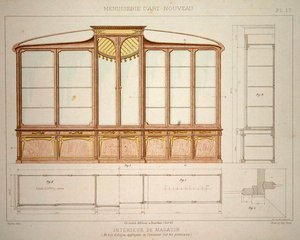 Design for et butikkutstillingsskap, illustrasjon fra 