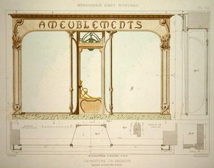 Design for en butikkfront, illustrasjon fra 