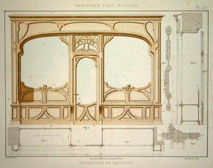 Design for en butikkfront, illustrasjon fra 