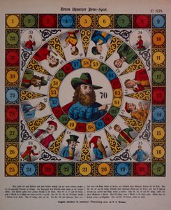 Game of Schwarzer Peter, eller Black Peter, bredark utgitt av Ackermann, Wissembourg av F. C. Wentzel