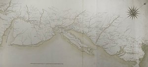 Generelt kart over leirene og marsjer til hæren i Amerika på ordre fra Rochambeau, detalj på høyre side, fra 