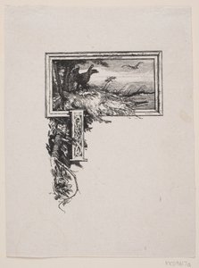Innledende vignett. "J" med et ørnerede av F. Hendriksen