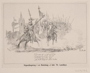 Vignetttegning i en musikkbok av F. Hendriksen
