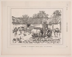 Vinterdag i en Bondegård av F. Hendriksen