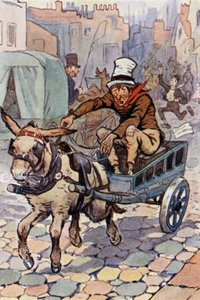 Illustrasjon for David Copperfield (farge litho) av F. M. B. Blaikie
