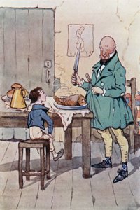 Illustrasjon for David Copperfield (farge litho) av F. M. B. Blaikie