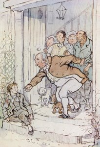 Illustrasjon for Oliver Twist (farge litho) av F. M. B. Blaikie