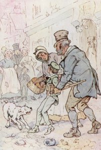 Illustrasjon for Oliver Twist (farge litho)
