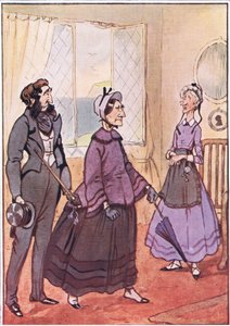 De gikk hovmodig ut av hytta, illustrasjon fra David Copperfield, 1914 av F. M. B. Blaikie