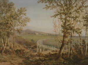 En utsikt over den samme jernbaneviadukten sett ovenfra, ca. 1849 av F. S. Cook