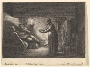 Satyren og bonden, 1644. av F van den Wyngarde