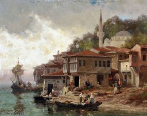Konstantinopel, kanten av Bosporos, Asia-kysten