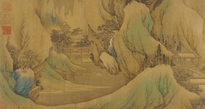 Reiser ved daggry i de snødekte foten, Qing-dynastiet, 1600-tallet.