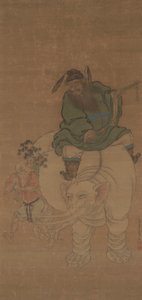 Zhong Kui Riding an Elephant av Fan Yi