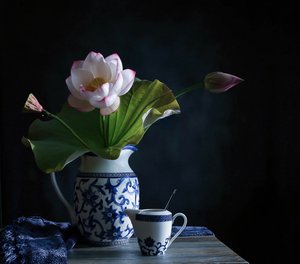 Fredfullt lotusarrangement av Fangping Zhou