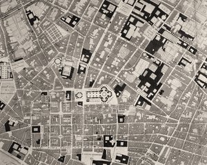 Kart over Firenze, detalj, 1843 og 1866 graveringsdetalj av 100310
