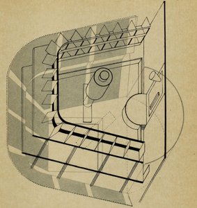 U teater. Fra Scenen på Bauhaus Scenen på Bauhaus, 1925. av Farkas Molnar