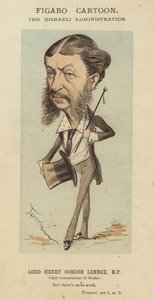 Lord Henry Gordon-Lennox , britisk konservativ politiker og statsråd i Benjamin Disraelis administrasjon (farge litho) av Faustin (b.1847)