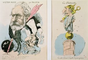 Karikaturer av Victor Hugo (1802-85) og Napoleon III (1809-73) 1870