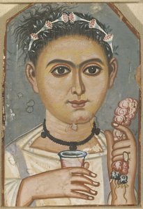 Gutt med en blomsterkrans i håret, ca 200-230 av Fayum mummy portraits