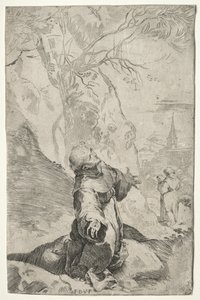 St. Francis mottar Stigmata. av Federico Barocci