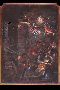 St. Rochs død i en fengselscelle i Arona av Federico Bianchi