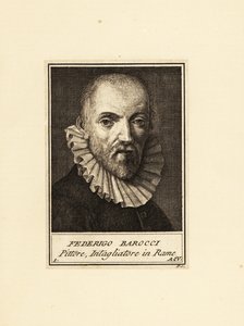 Portrett av Federico Barocci (ca. 1535-1612), italiensk renessansemaler og trykkeri av Federico Fiori (after) Barocci or Baroccio