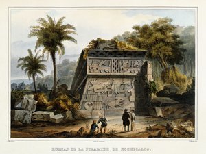 Ruinene av pyramiden i Xochicalco, 1839?