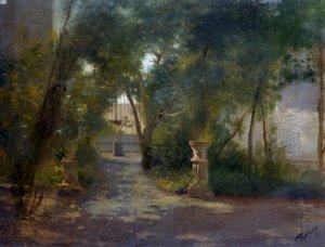 Villa i Portici, maleri av Federico Rossano (1835-1912)