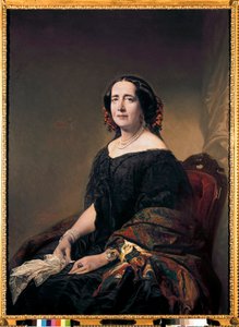Portrett av den cubanske kvinnen med bokstaver Gertrudis Gomez de Avellaneda