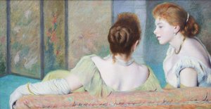 På sofaen, ca. 1886-1890.