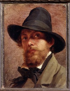 ""Selvportrett"" Maleri av Feodor Andreyevich Bronnikov (1827-1902) 1856 State V. Tropinin-Museum, Moskva av Fedor Andreevich Bronnikov
