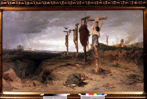 Det fordømte feltet, henrettelsessted i det gamle romerriket. Maleri av Feodor Andreyevich Bronnikov (1827-1902), olje på lerret