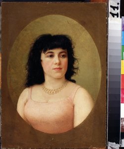 ""Portrett av den italienske ballerinaen Virginia Zucchi (1849-1930)"" Maleri av Feodor Andreyevich Bronnikov (1827-1902) 1889 Tuganov Art Museum of the North Ossetian, Vladikavkaz av Fedor Andreevich Bronnikov